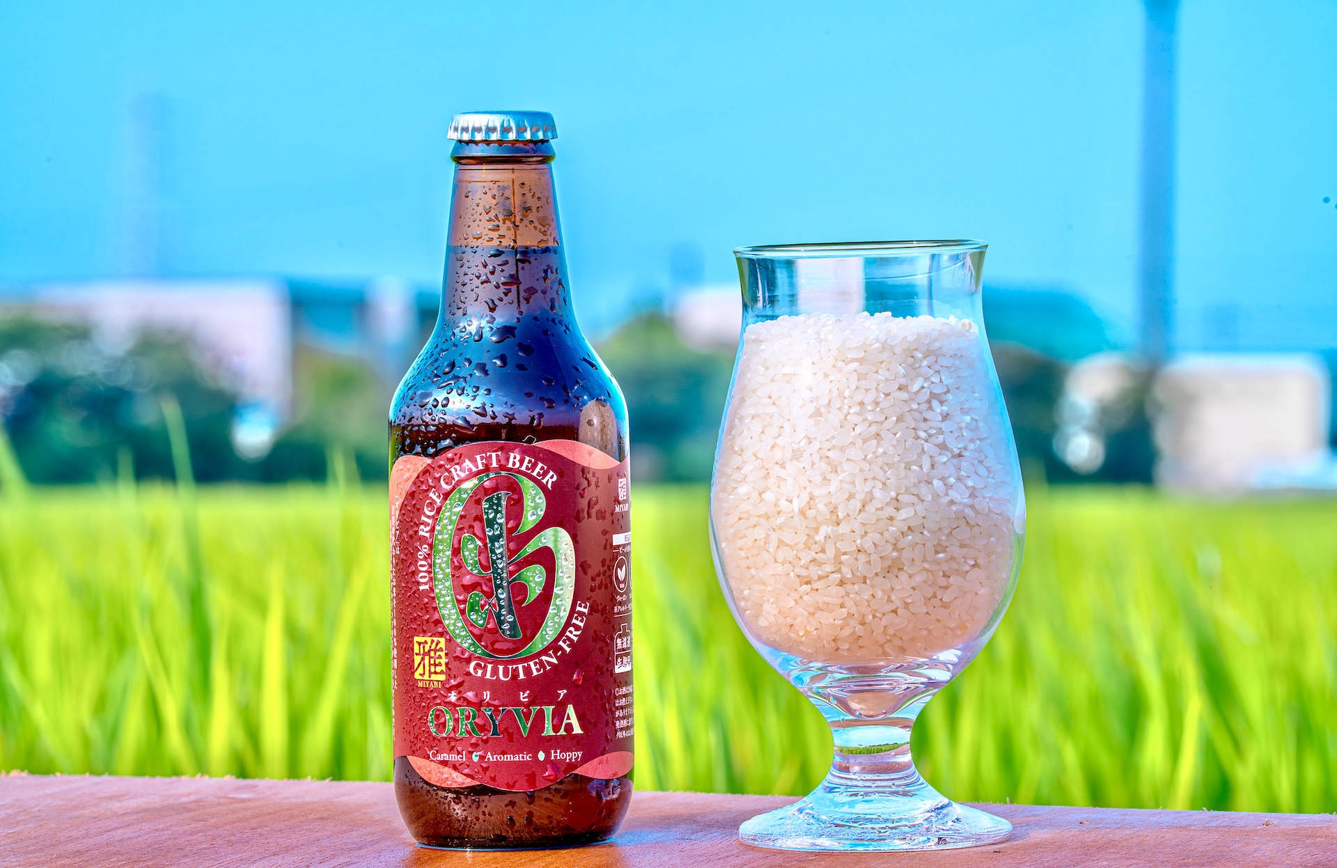 ORYVIAとビールグラス